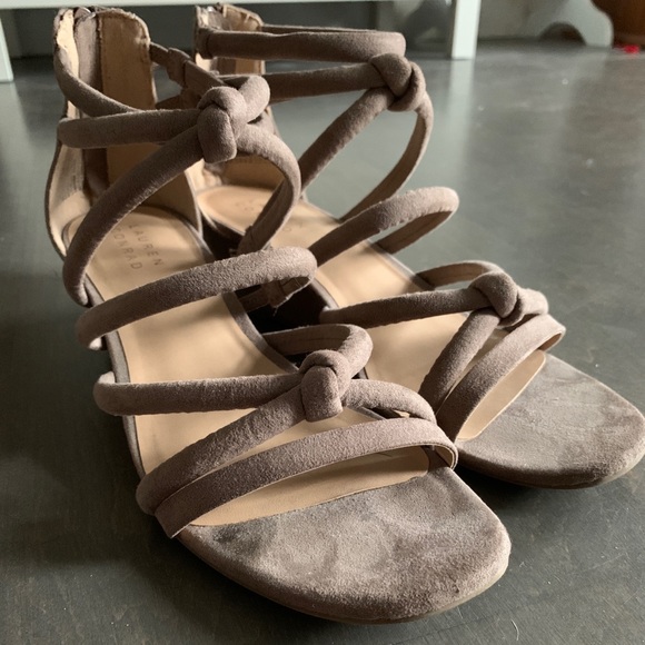 Lauren Conrad Strappy Velvet Wedges - Picture 1 of 4